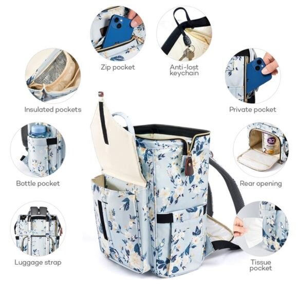 Diaper Bag Backpack, Fashion Large Capacity Multifunction Nappy Bags main image 7